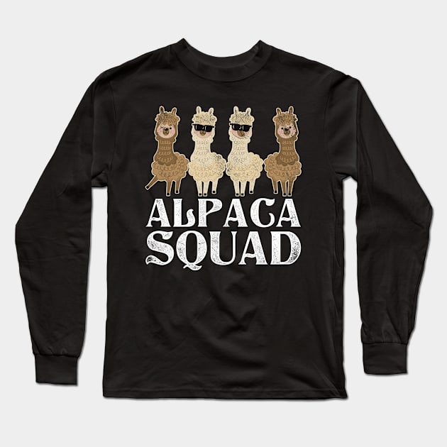 Llama Retro Alpaca Squad Long Sleeve T-Shirt by shirtsyoulike